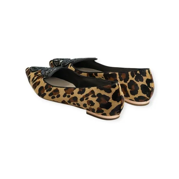 Sophia Webster 🝮 Bibi Butterfly Ballet Flats 🝮 Leopard Print Pony Hair 🝮 36.5