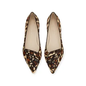 Sophia Webster 🝮 Bibi Butterfly Ballet Flats 🝮 Leopard Print Pony Hair 🝮 36.5