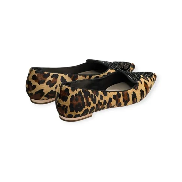 Sophia Webster 🝮 Bibi Butterfly Ballet Flats 🝮 Leopard Print Pony Hair 🝮 36.5