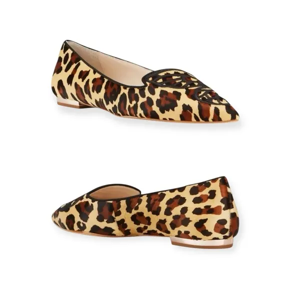 Sophia Webster 🝮 Bibi Butterfly Ballet Flats 🝮 Leopard Print Pony Hair 🝮 36.5