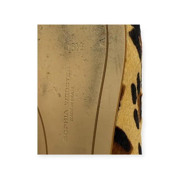 Sophia Webster 🝮 Bibi Butterfly Ballet Flats 🝮 Leopard Print Pony Hair 🝮 36.5