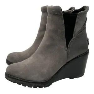 Sorel After Hours Gray Suede Wedge Heel Casual Ankle Boots Women’s 6.5