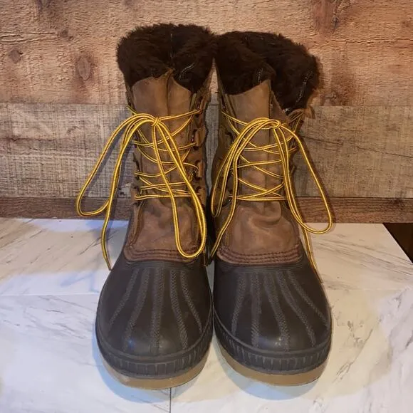 Sorel Badger Men's Leather Wool Winter Snow Boots Size 10
