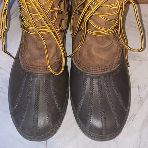 Sorel Badger Men's Leather Wool Winter Snow Boots Size 10