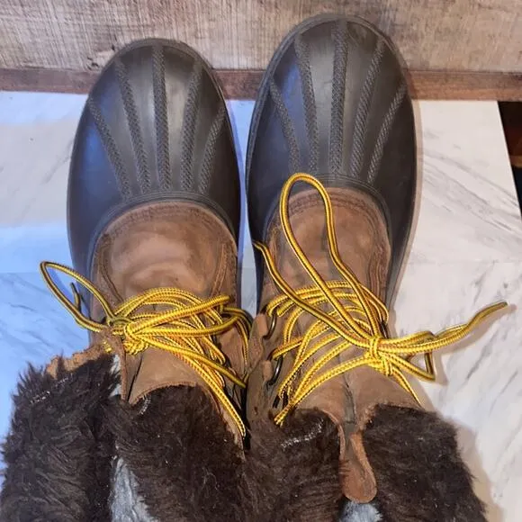 Sorel Badger Men's Leather Wool Winter Snow Boots Size 10