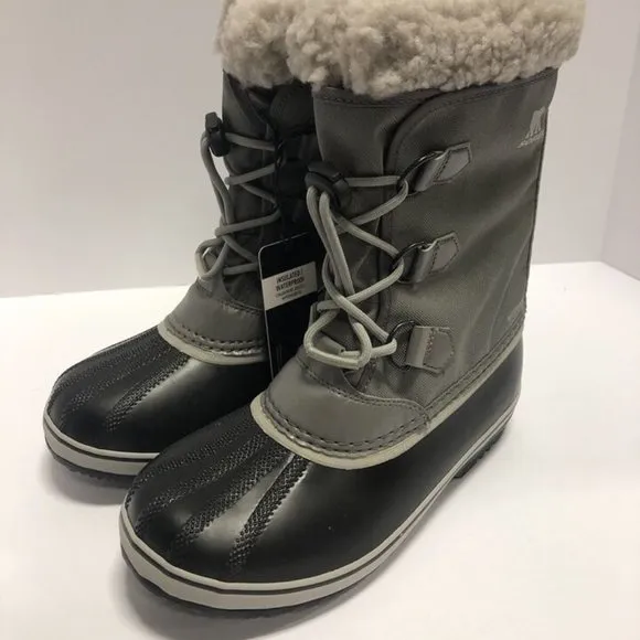 Sorel Big Kids’ Yoot Pac Nylon, Gray Winter Boots, Size 5M