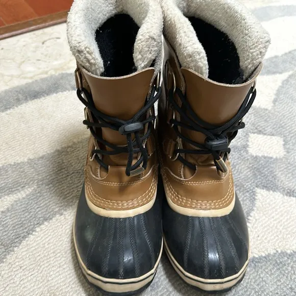 Sorel Brown and Black Rain &amp; Snow Boots Waterproof Design
