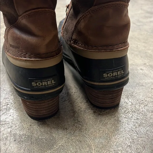 Sorel Brown and Black Winter Boots with Knee-High Design