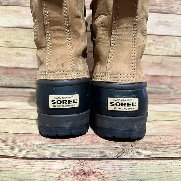 Sorel Brown Leather Caribou Winter Boots