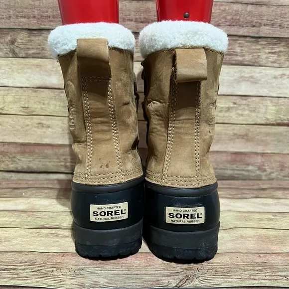 Sorel Brown Leather Caribou Winter Boots