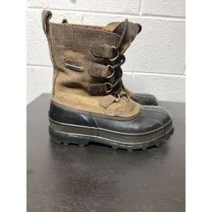 Sorel Caribou Mens Brown And Black Winter Snow Boots Lace up Waterproof Size‎ 7