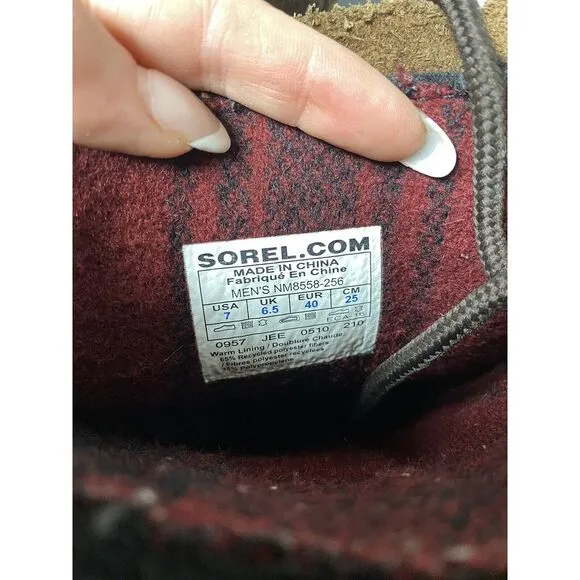 Sorel Caribou Mens Brown And Black Winter Snow Boots Lace up Waterproof Size‎ 7