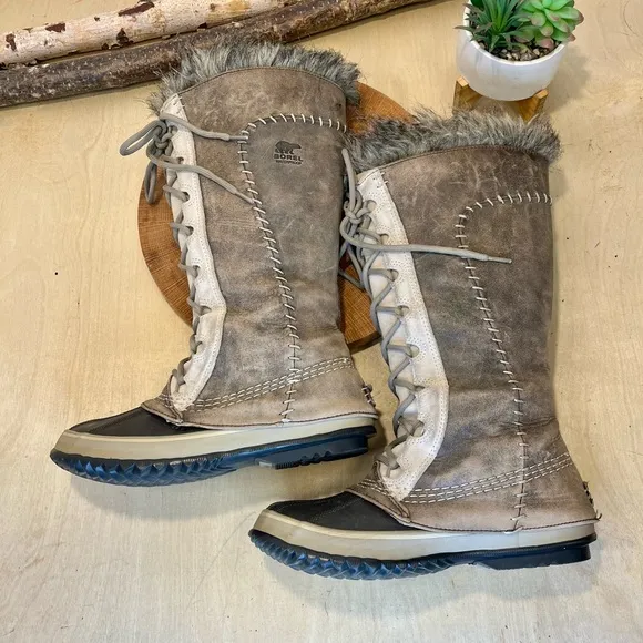 *Sorel | Cate the Great Winter Boots in Taupe/Tan Suede/Leather Size 7
