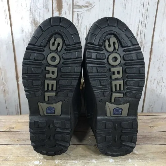Sorel Cauibou Waterproof Winter Leather Rubber Boots Womens Size 6 Lace Up Brown