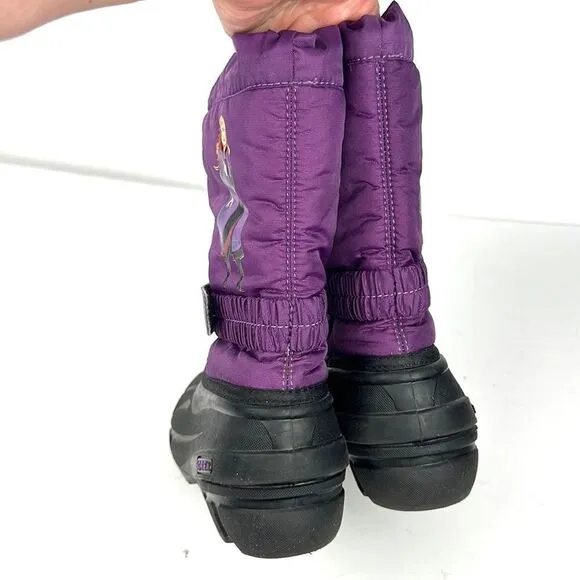 Sorel Disney Anna Frozen 2 Youth Boots Purple Black Girls Youth Size 3 EUC!