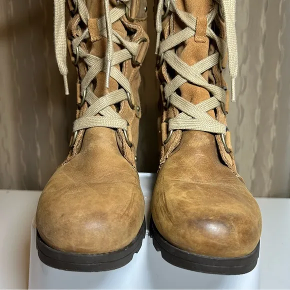 Sorel Emelie Women's 9 Tan Suede Faux Fur Waterproof Tall Winter Boot NL2680-286