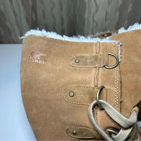 Sorel Emelie Women's 9 Tan Suede Faux Fur Waterproof Tall Winter Boot NL2680-286