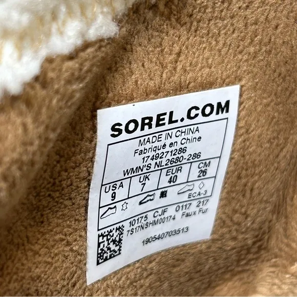 Sorel Emelie Women's 9 Tan Suede Faux Fur Waterproof Tall Winter Boot NL2680-286