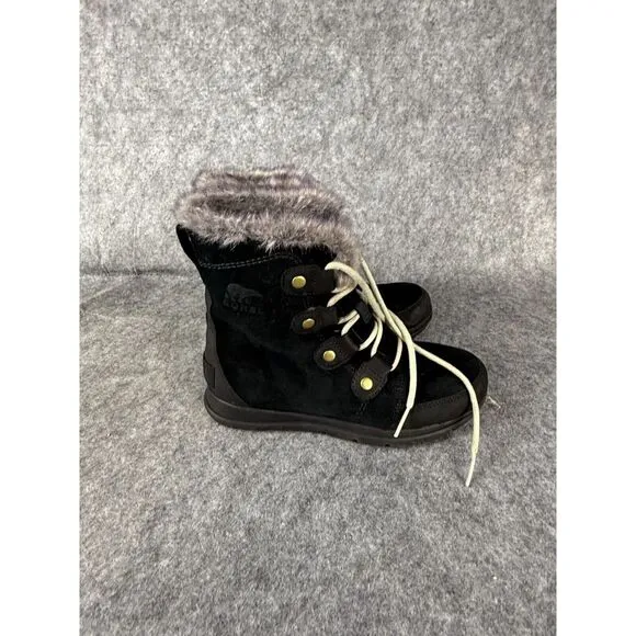 Sorel Explorer Joan‎ All Black Winter Boots Womens 7