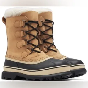 Sorel Fleece Lined Caribou Winter Boots in Buff