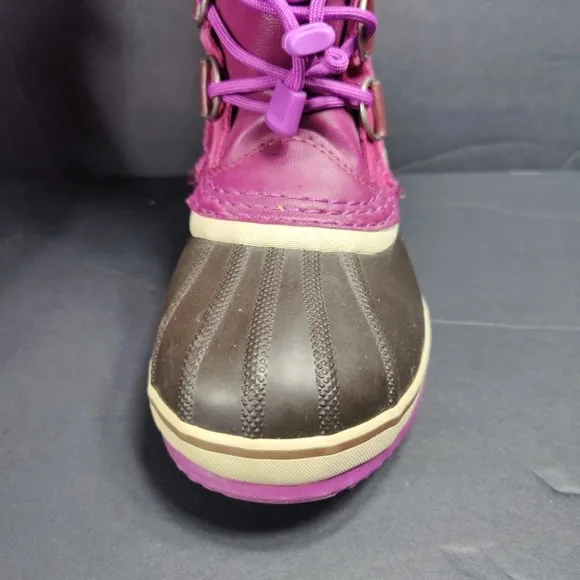 Sorel Joan of Arctic Brown/Purple Leather Waterpoof Women's Winter Boots Size 4