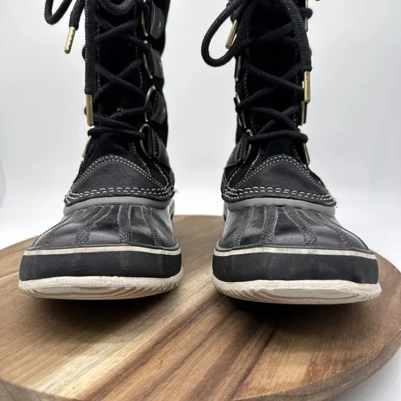 SOREL Joan of Arctic Waterproof Black Winter Boots Women's Sz 8.5 Sherpa Lined