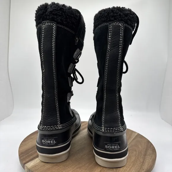 SOREL Joan of Arctic Waterproof Black Winter Boots Women's Sz 8.5 Sherpa Lined