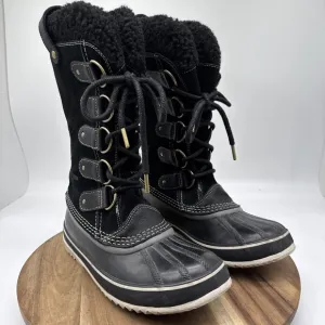SOREL Joan of Arctic Waterproof Black Winter Boots Women's Sz 8.5 Sherpa Lined