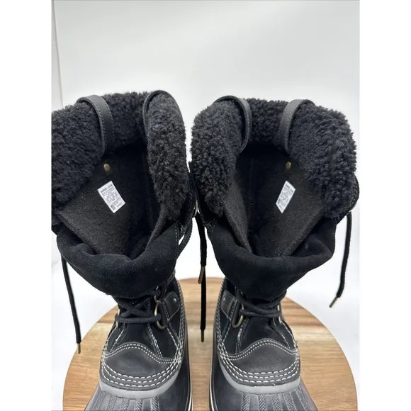 SOREL Joan of Arctic Waterproof Black Winter Boots Women's Sz 8.5 Sherpa Lined