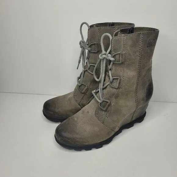 Sorel Joan of Arctic Wedge II winter ombre grunge distressed boots size 10