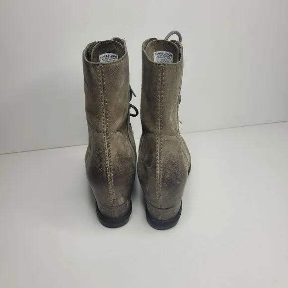 Sorel Joan of Arctic Wedge II winter ombre grunge distressed boots size 10