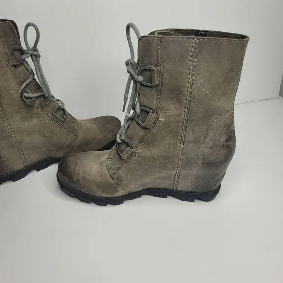 Sorel Joan of Arctic Wedge II winter ombre grunge distressed boots size 10