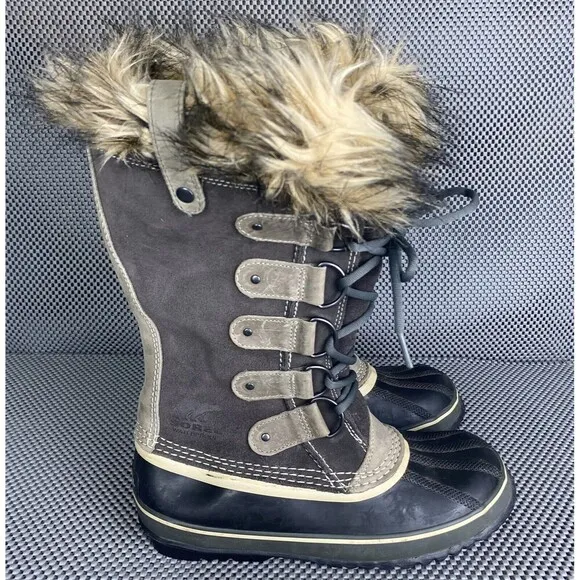 Sorel Joan of Arctic Winter Boots Womens Size 9 Quarry Black Waterproof Outdoors