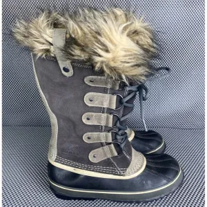Sorel Joan of Arctic Winter Boots Womens Size 9 Quarry Black Waterproof Outdoors