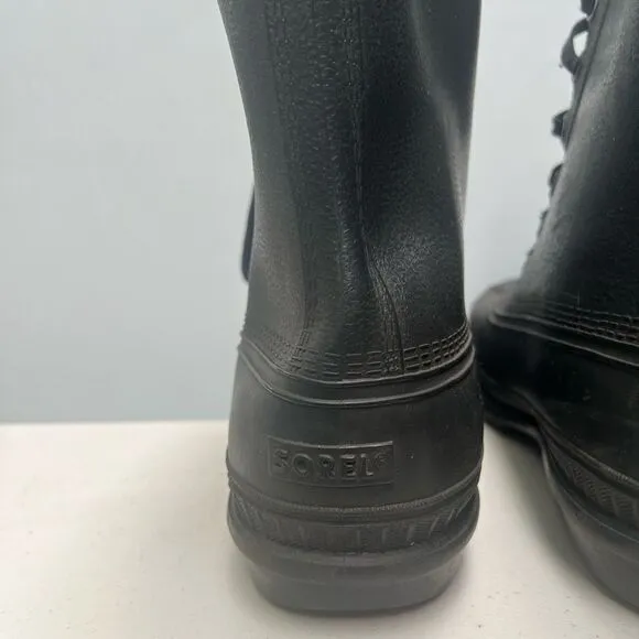 SOREL KAUFMAN Men's Size 12 Black Winter Insulated Rubber Boots
