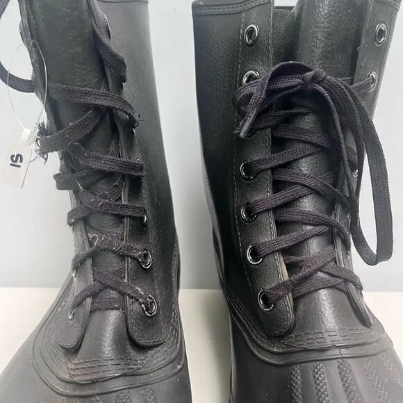 SOREL KAUFMAN Men's Size 12 Black Winter Insulated Rubber Boots