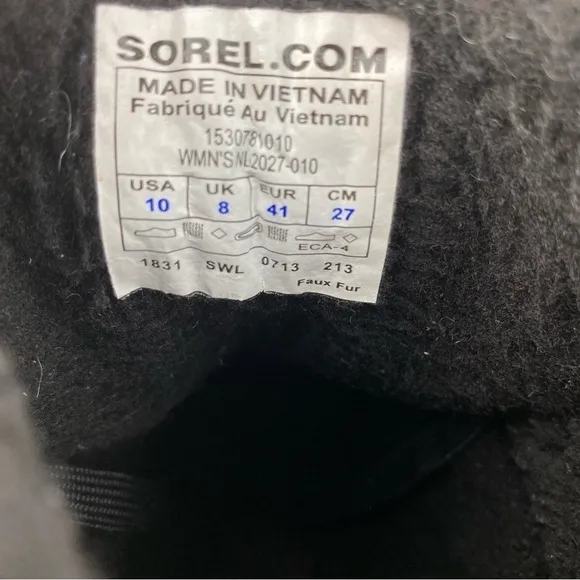 SOREL LACEUP WINTER BOOTS COLOR BLACK SIZE 10 WOMAN
