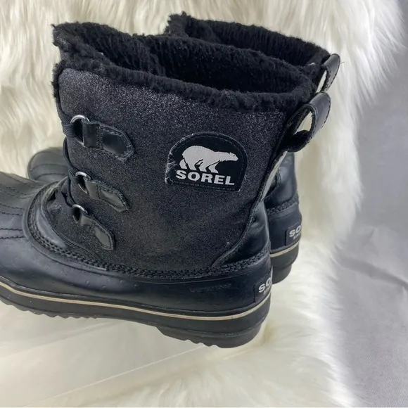 SOREL LACEUP WINTER BOOTS COLOR BLACK SIZE 10 WOMAN