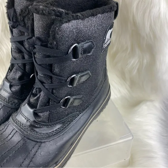 SOREL LACEUP WINTER BOOTS COLOR BLACK SIZE 10 WOMAN