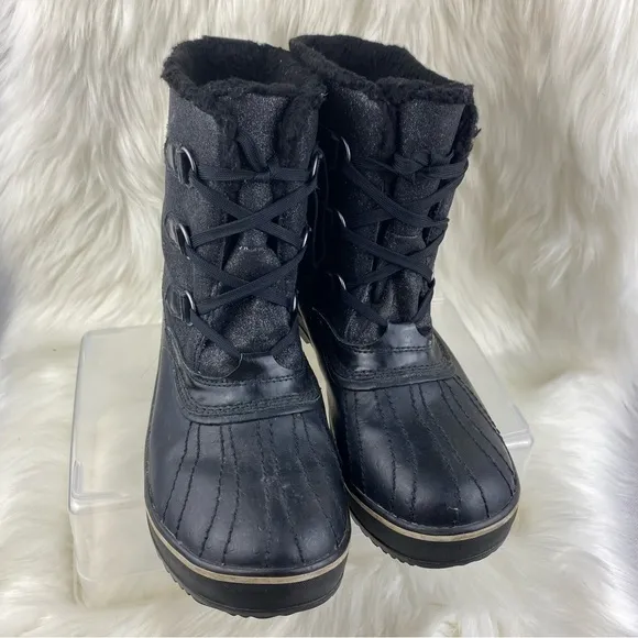 SOREL LACEUP WINTER BOOTS COLOR BLACK SIZE 10 WOMAN