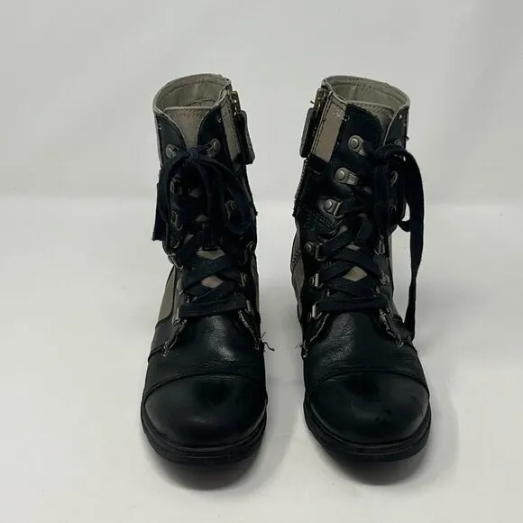 SOREL Major Carly boots black leather taupe 5.5