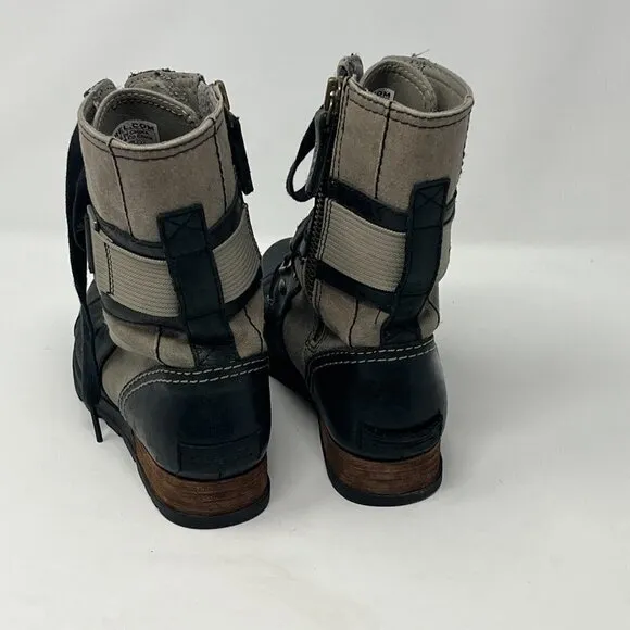 SOREL Major Carly boots black leather taupe 5.5