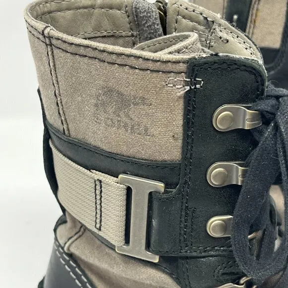SOREL Major Carly boots black leather taupe 5.5