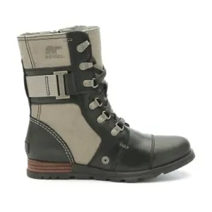 SOREL Major Carly boots black leather taupe 5.5