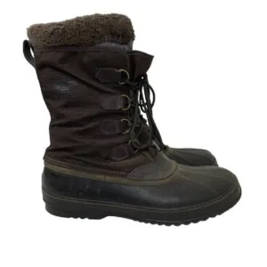 Sorel Men’s 12” Faux Fur Trim Waterproof Winter Boots Brown and Black Size 14