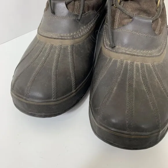 Sorel Men’s 12” Faux Fur Trim Waterproof Winter Boots Brown and Black Size 14