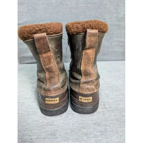Sorel‎ Men's 79Caribou Made In Canada Kaufman Waterproof Winter Boots Wool Lined