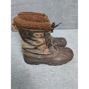 Sorel‎ Men's 79Caribou Made In Canada Kaufman Waterproof Winter Boots Wool Lined