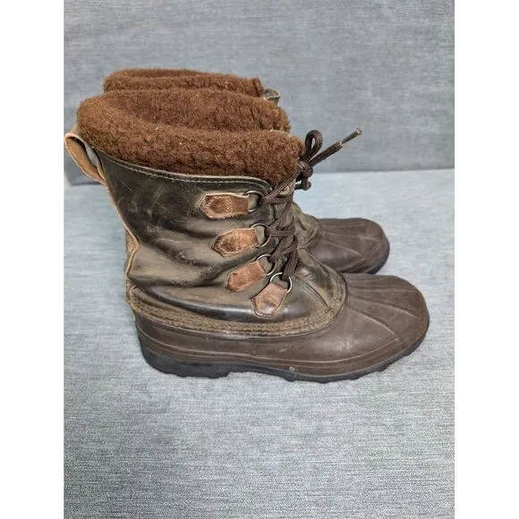 Sorel‎ Men's 79Caribou Made In Canada Kaufman Waterproof Winter Boots Wool Lined