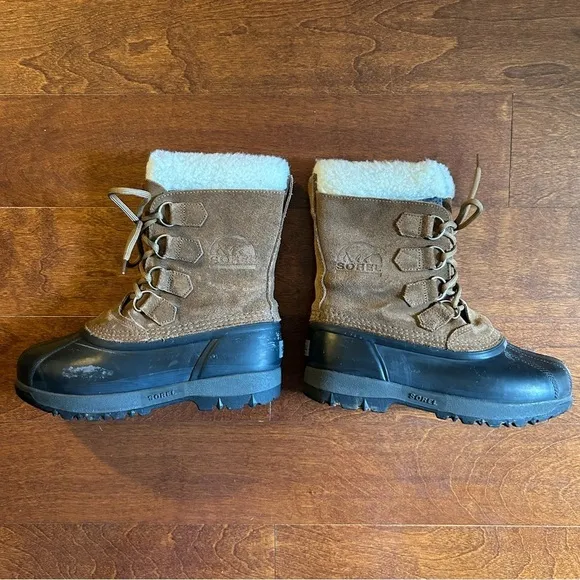 Sorel Men's &quot;Sudbury&quot; Winter Boots, Brown Suede Leather and Black Rubber, Size 7